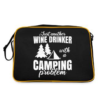 Camping Wine Camper Nature Camping Alcohol Gift - Retro Bag - black/gold - Back