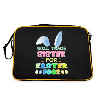 Cadeau garçon oeufs de pâques lapin de pâques - Sac Retro - noir/or - Dos