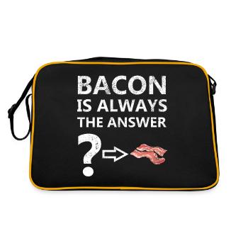 Bacon Déjeuner Viande Grillant Bacon Cadeau - Sac Retro - noir/or - Dos