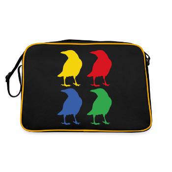 Crow animal raven - Retro Bag - black/gold - Back