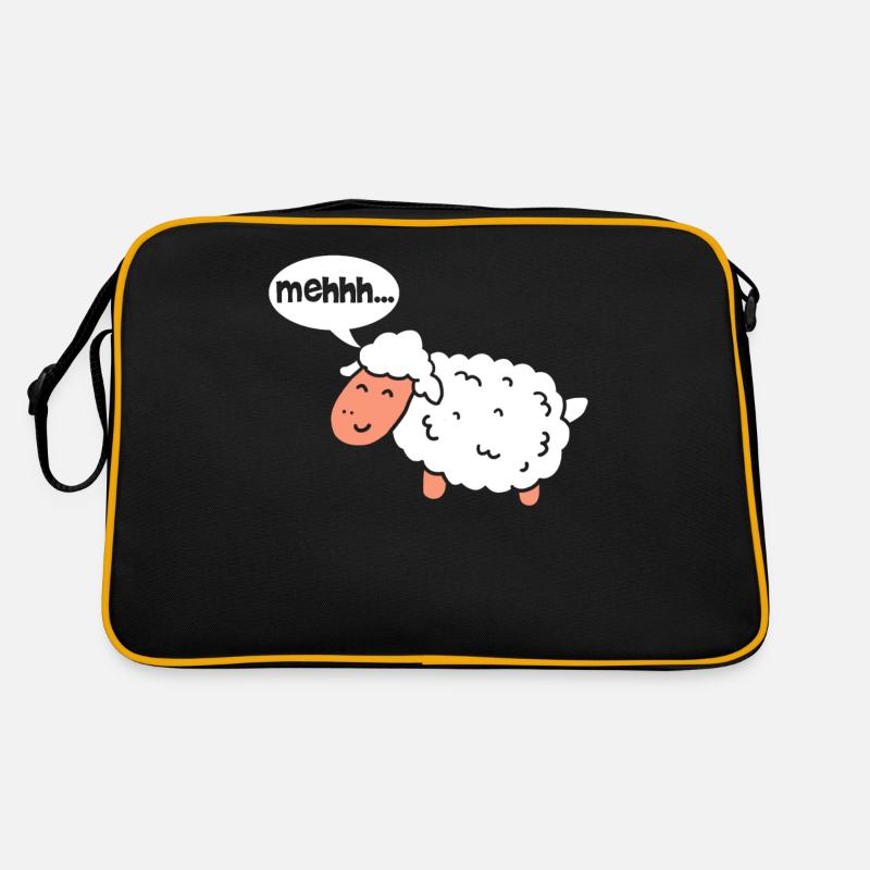Schafe Schafe Schafe - Retro Tasche - Schwarz/Gold