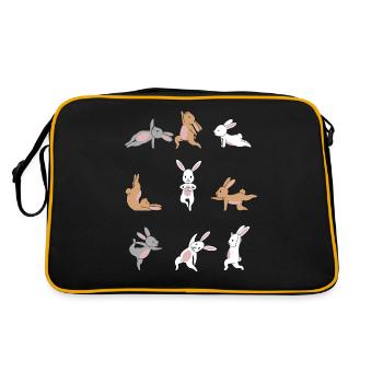 Yoga Rabbit Meditation Yogi Namaste Gift - Retro Bag - black/gold - Back
