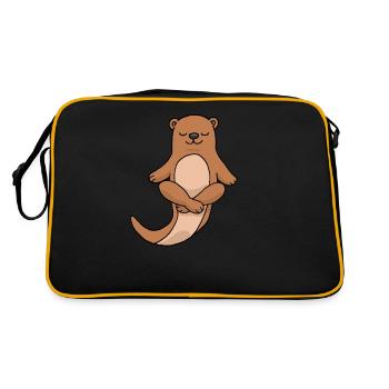 Yoga Otter Meditation Yogi Namaste Zen Gift - Retro Bag - black/gold - Back