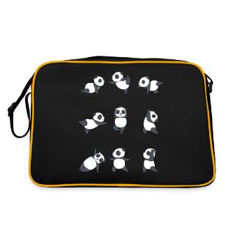 Yoga Panda Meditation Yogi Namaste Zen Gift - Retro Bag - black/gold - Back