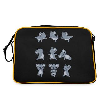 Yoga Koala Meditation Yogi Namaste Gift - Retro Bag - black/gold - Back