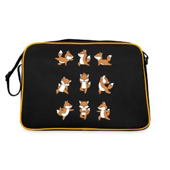 Yoga Fox Meditation Yogi Namaste Gift - Retro Bag - black/gold - Back