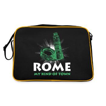 Rome Italie Ville du Vatican Capitale Idée Cadeau - Sac Retro - noir/or - Dos