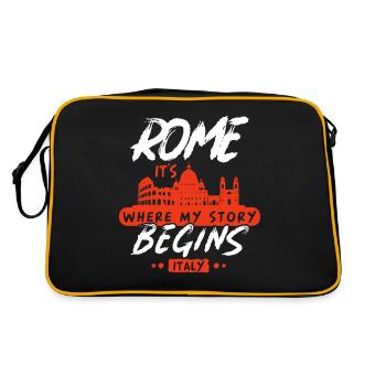 Rome Italie Ville du Vatican Capitale Idée Cadeau - Sac Retro - noir/or - Dos