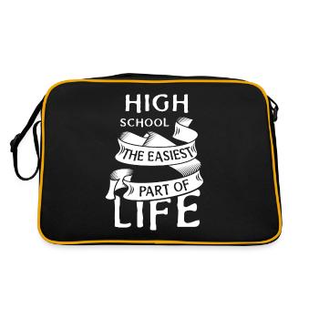 Abiturmotto - Retro Tasche - Schwarz/Gold - Hinten