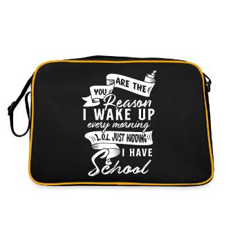 Abiturmotto - Retro Tasche - Schwarz/Gold - Hinten