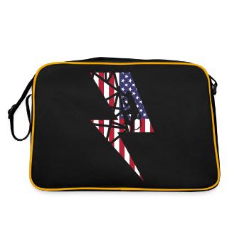 Monteur de lignes d'électricien drapeau des États-Unis - Sac Retro - noir/or - Dos
