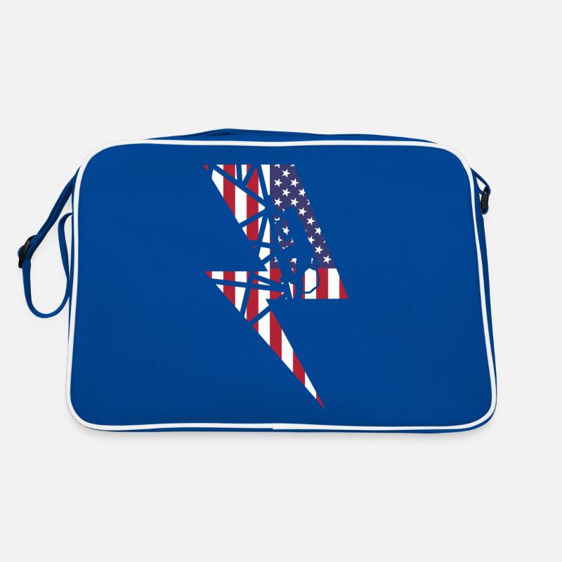 Monteur de lignes d'électricien drapeau des États-Unis Sac Retro