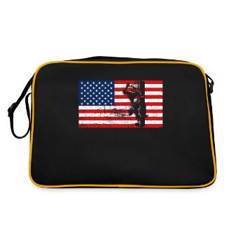 Monteur de lignes d'électricien drapeau des États-Unis - Sac Retro - noir/or - Dos