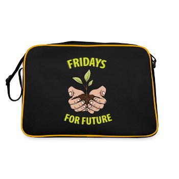 Fridays for Future - Retro Tasche - Schwarz/Gold - Hinten