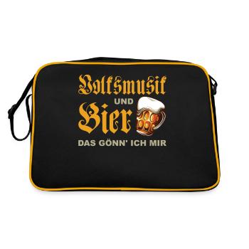 Folk music and beer - Retro Bag - black/gold - Back