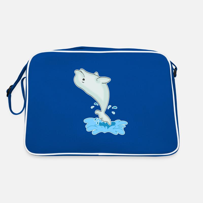 Weißwal Beluga Wal Comic Meer Witzig Geschenk Retro Tasche