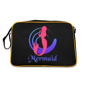 Singing Mermaid - Singende Meerjungfrau - Retro Tasche - Schwarz/Gold - Hinten