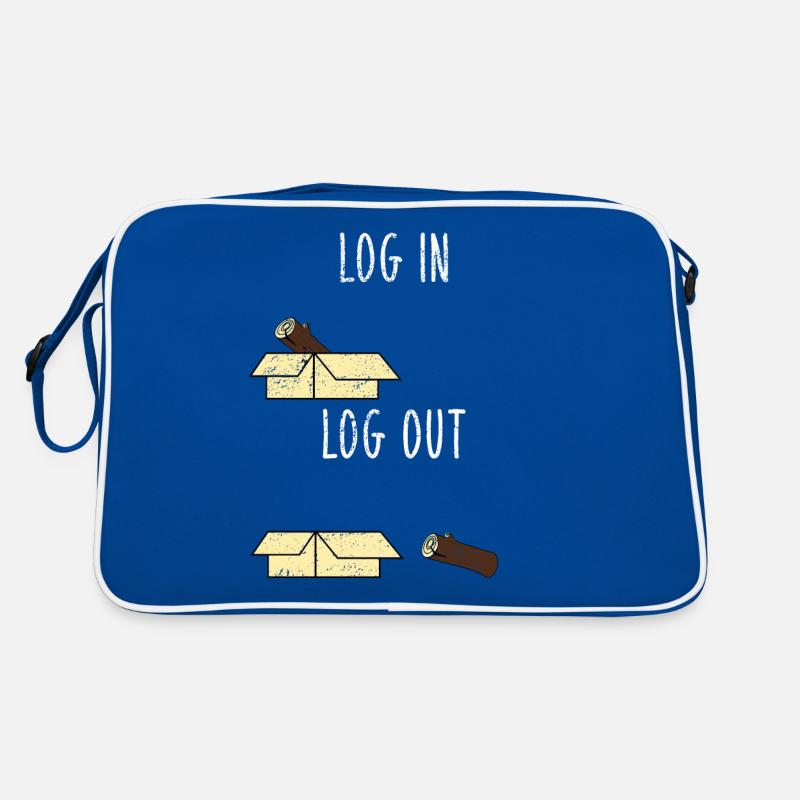 Informatik Witz Log In Log Out Nerd Büro Geschenk Retro Tasche