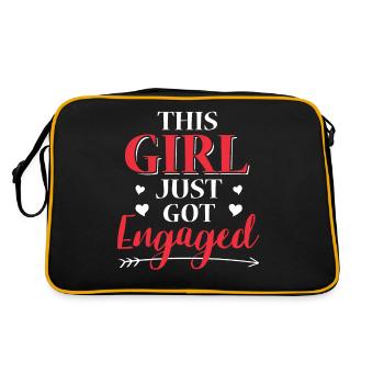 Engagement Engaged Wedding Request Ring - Retro Bag - black/gold - Back