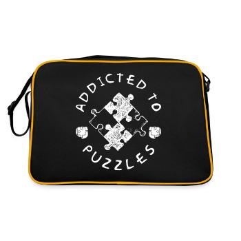 Puzzle - Retro Tasche - Schwarz/Gold - Hinten