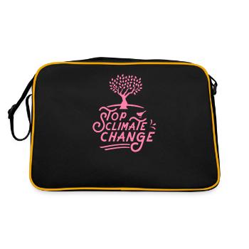 Terre Climat Planète Sauver Le changement climatique Réchauffement climatique - Sac Retro - noir/or - Dos