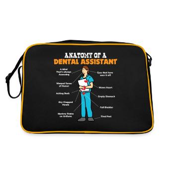 Anatomie d’une assistante dentaire - Proverbes dentaires - Sac Retro - noir/or - Dos
