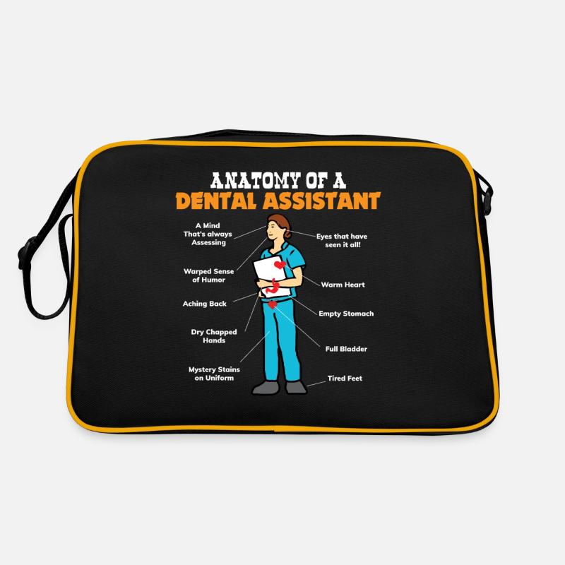 Anatomie einer Zahnarzthelferin - Zahnarzt Sprüche Retro Tasche