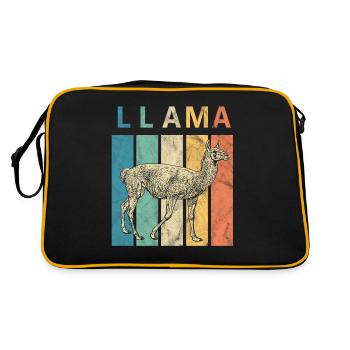 Lama Retro - Retro Tasche - Schwarz/Gold - Hinten
