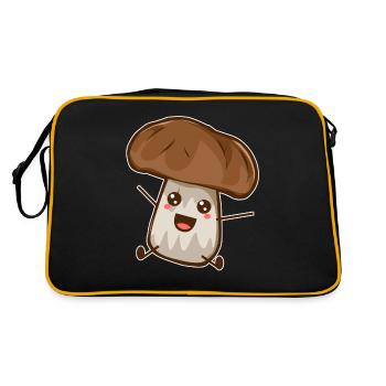 Cadeau d'anime dessin animé de dessin animé de champignons Chibi - Sac Retro - noir/or - Dos