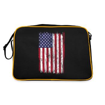 Etats-Unis Drapeau Des Usa States of America Flag Cadeau - Sac Retro - noir/or - Dos