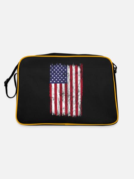 USA Flag United States of America Flag Gift - Retro Bag - black/gold - Back