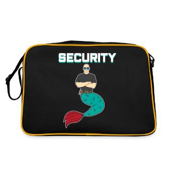 Meerjungfrau Seejungfrau Security Sec Geschenk - Retro Tasche - Schwarz/Gold - Hinten