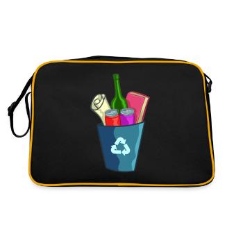 Recyclage Protection de l'environnement Cadeau Mondial Sauver l'environnement - Sac Retro - noir/or - Dos