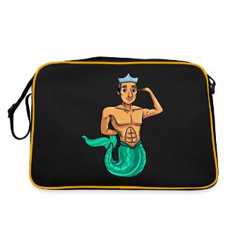 Meerjungfrau Seejungfrau Security Sec Geschenk - Retro Tasche - Schwarz/Gold - Hinten