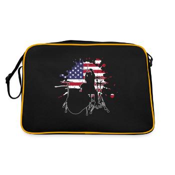 Tambour Tambour Cadeau Joueur Batteur - Sac Retro - noir/or - Dos