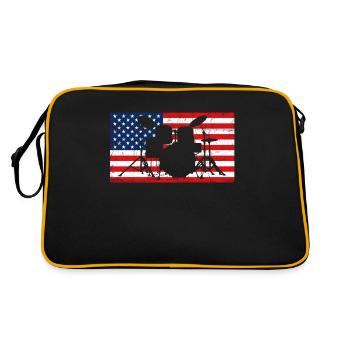 Batterie batterie batterie joueur cadeau - Sac Retro - noir/or - Dos