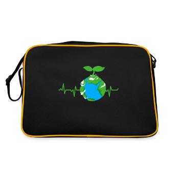 Tag der Erde - Retro Tasche - Schwarz/Gold - Hinten