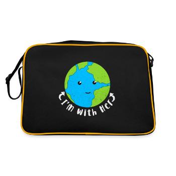 Tag der Erde - Retro Tasche - Schwarz/Gold - Hinten