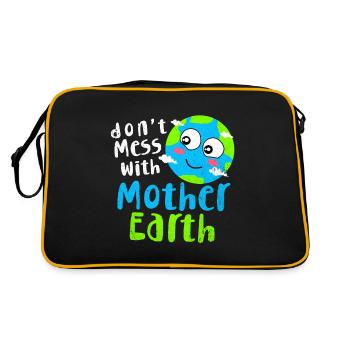 Tag der Erde - Retro Tasche - Schwarz/Gold - Hinten