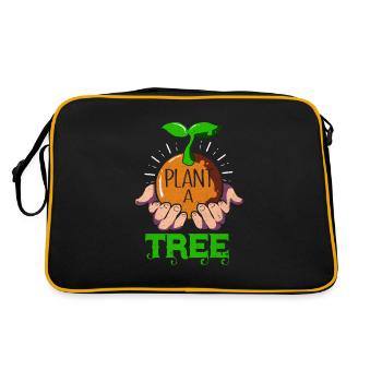 Tag der Erde - Retro Tasche - Schwarz/Gold - Hinten