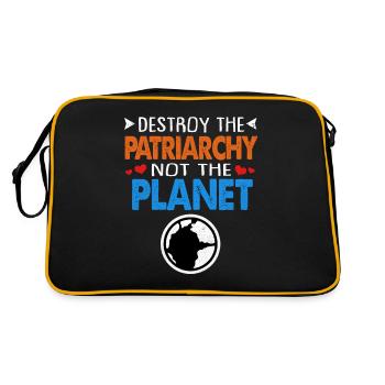 Tag der Erde - Retro Tasche - Schwarz/Gold - Hinten