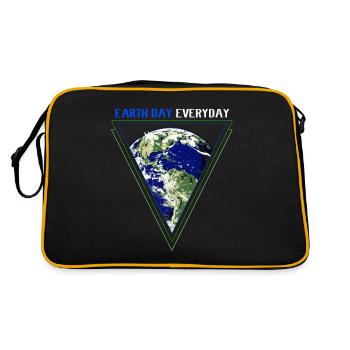 Tag der Erde - Retro Tasche - Schwarz/Gold - Hinten