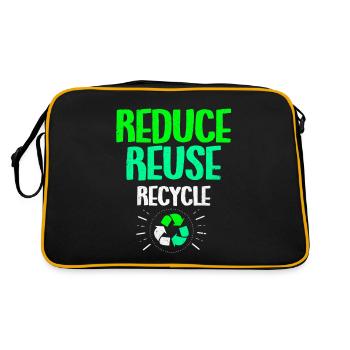 Tag der Erde - Retro Tasche - Schwarz/Gold - Hinten