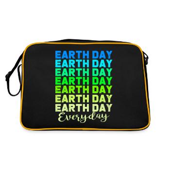 Tag der Erde - Retro Tasche - Schwarz/Gold - Hinten
