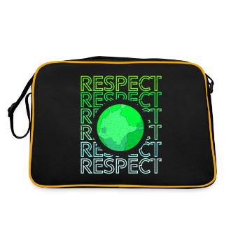 Tag der Erde - Retro Tasche - Schwarz/Gold - Hinten