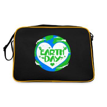 Tag der Erde - Retro Tasche - Schwarz/Gold - Hinten
