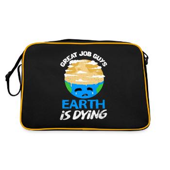 Tag der Erde - Retro Tasche - Schwarz/Gold - Hinten