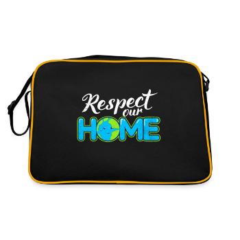 Tag der Erde - Retro Tasche - Schwarz/Gold - Hinten