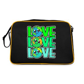 Tag der Erde - Retro Tasche - Schwarz/Gold - Hinten