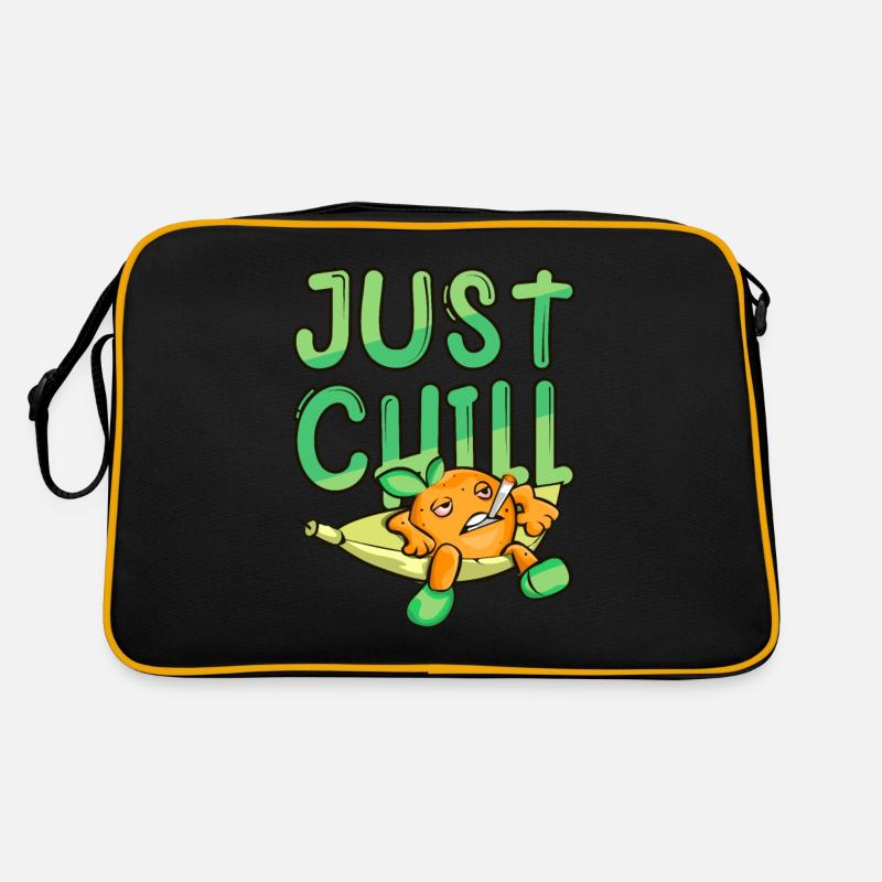 Kiffende Orange Comic Joint Kiffer Gras Chillen Retro Tasche